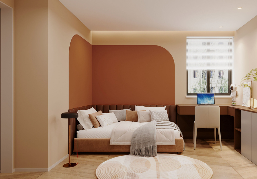 杨浦区椰泰公寓84平现代简约卧室装修效果图