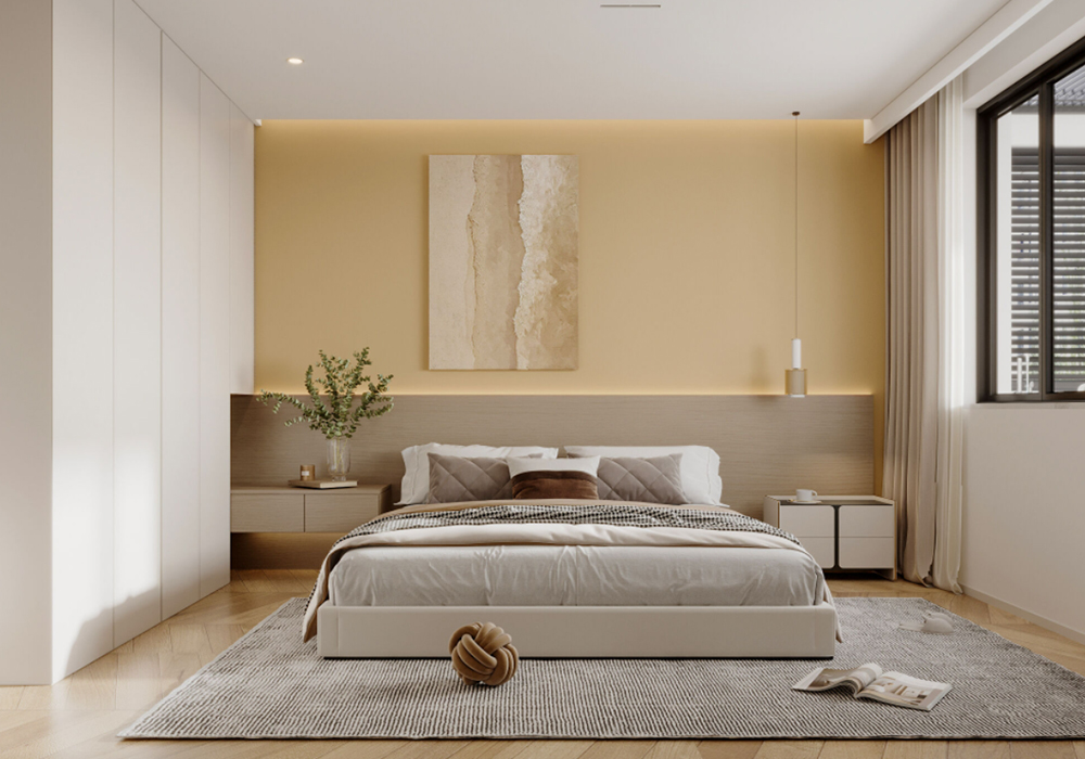 杨浦区椰泰公寓84平现代简约卧室装修效果图