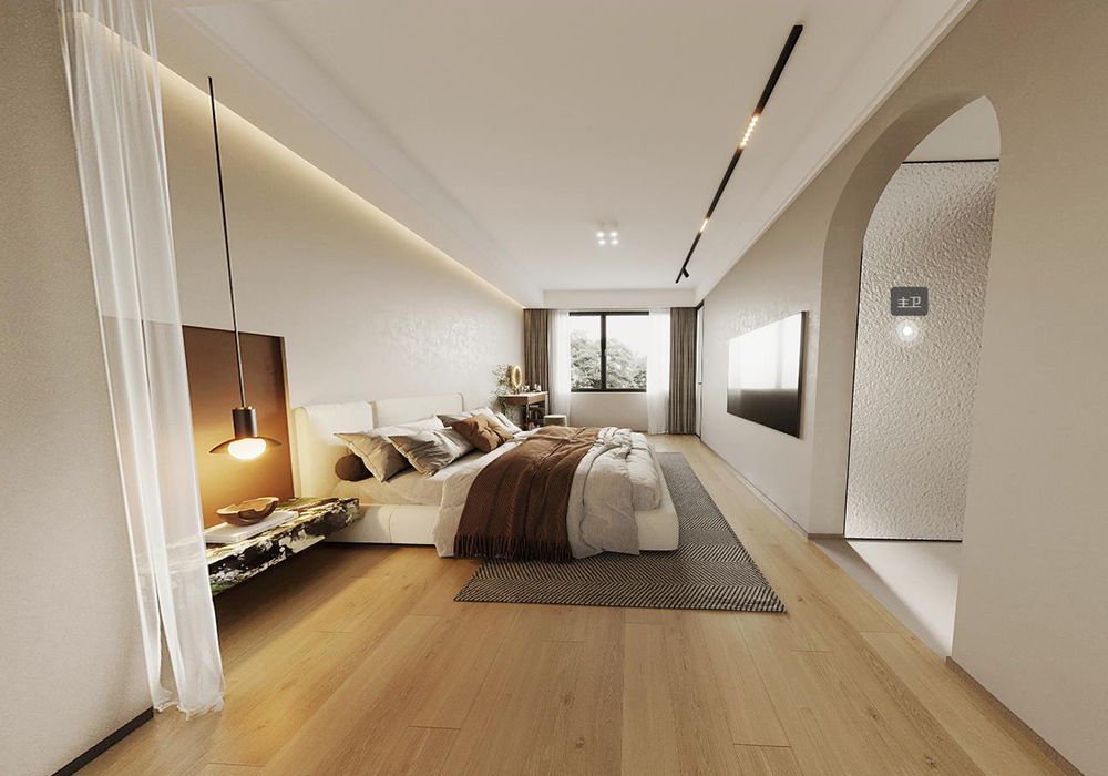 上海周邊夢之晨160平現代簡約臥室裝修效果圖