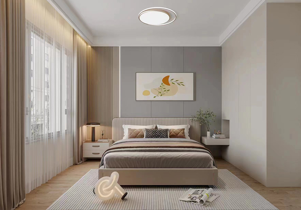 浦东新区汤臣高尔夫125平现代简约卧室装修效果图
