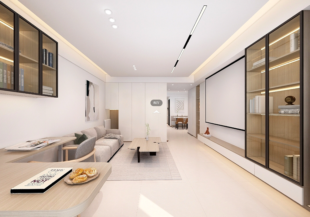 黃浦區白玉蘭家園78平現代簡約客廳裝修效果圖