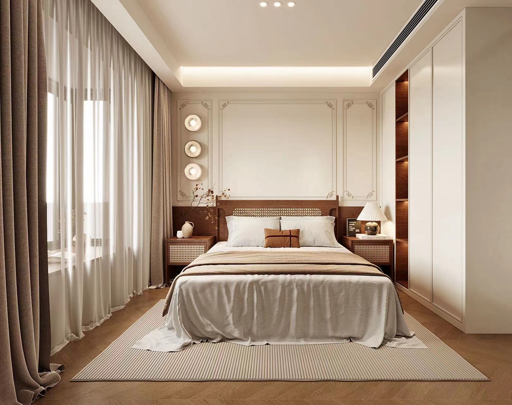 普陀区上海豪园80平法式卧室装修效果图