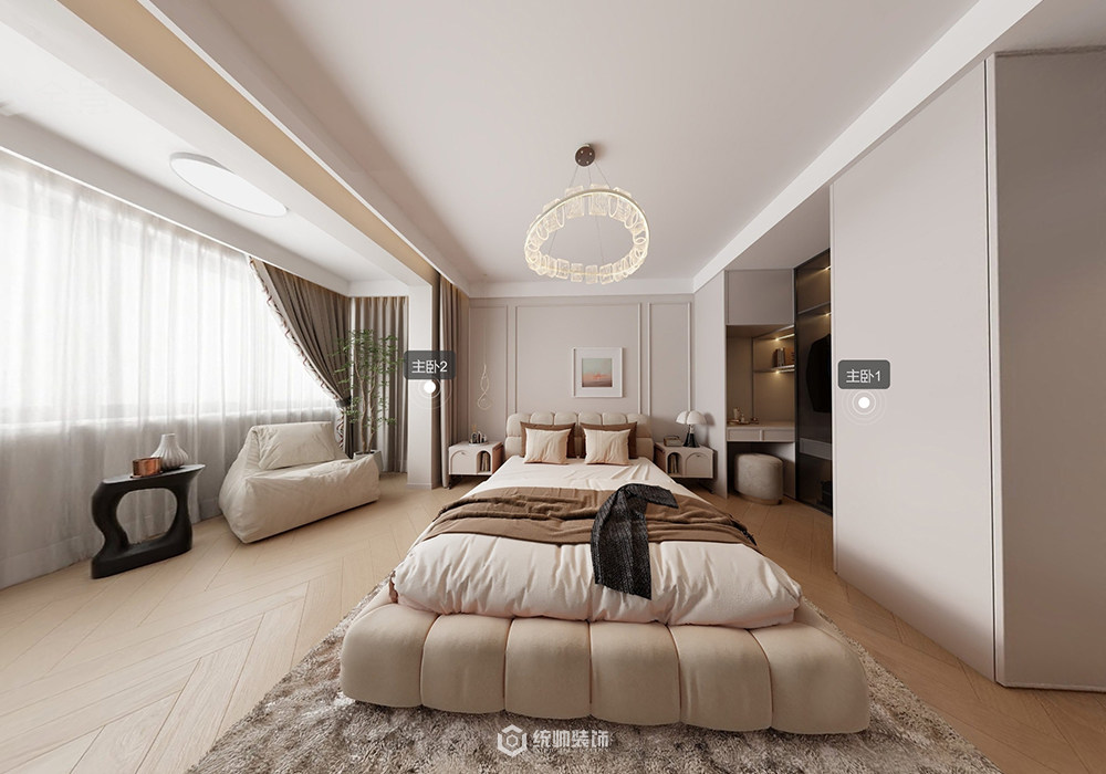 浦東新區龍臣公寓80平現代簡約臥室裝修效果圖