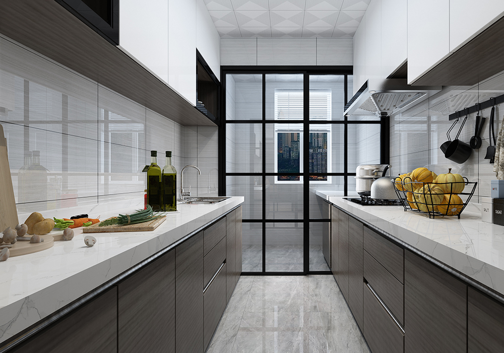 長寧區君子蘭公寓125平現代簡約廚房裝修效果圖