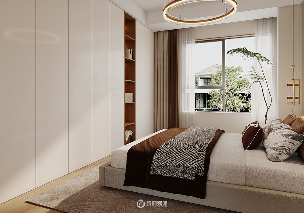 上海周边绿地长岛230平新中式卧室装修效果图