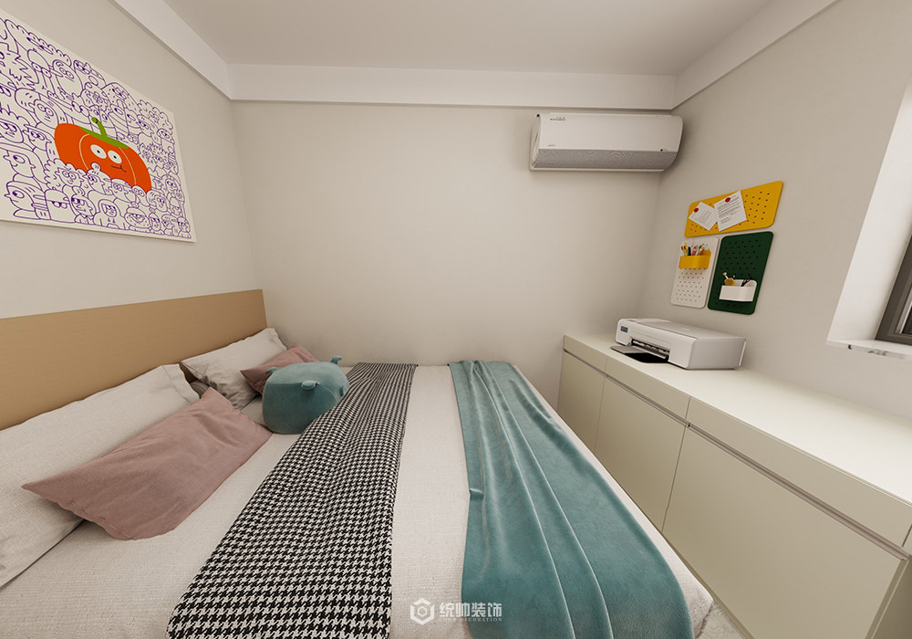 杨浦区宏翔公寓92平奶油卧室装修效果图