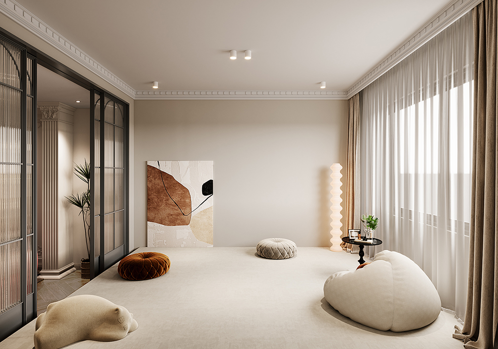 上海周边合生伴海花园350平法式卧室装修效果图