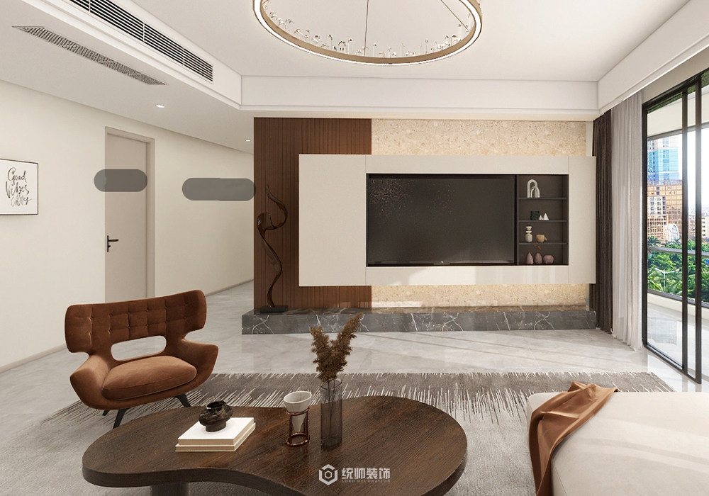 浦东新区阳光国际106平现代简约客厅装修效果图