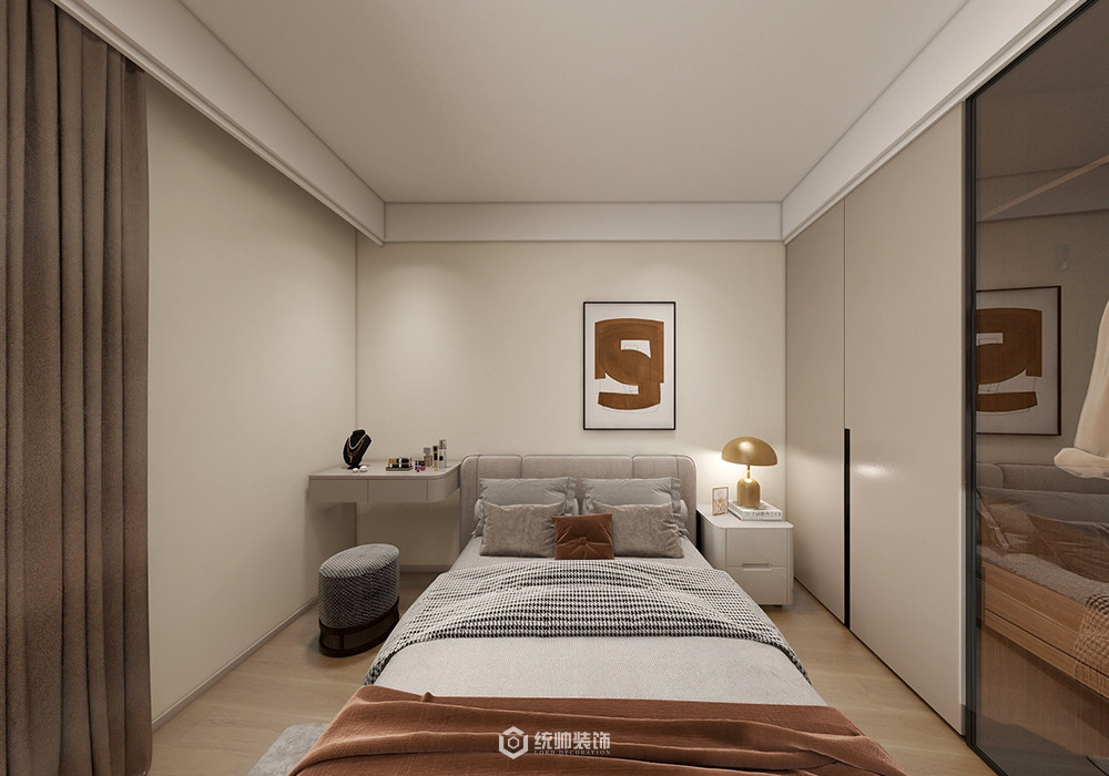 浦东新区阳光国际106平现代简约卧室装修效果图