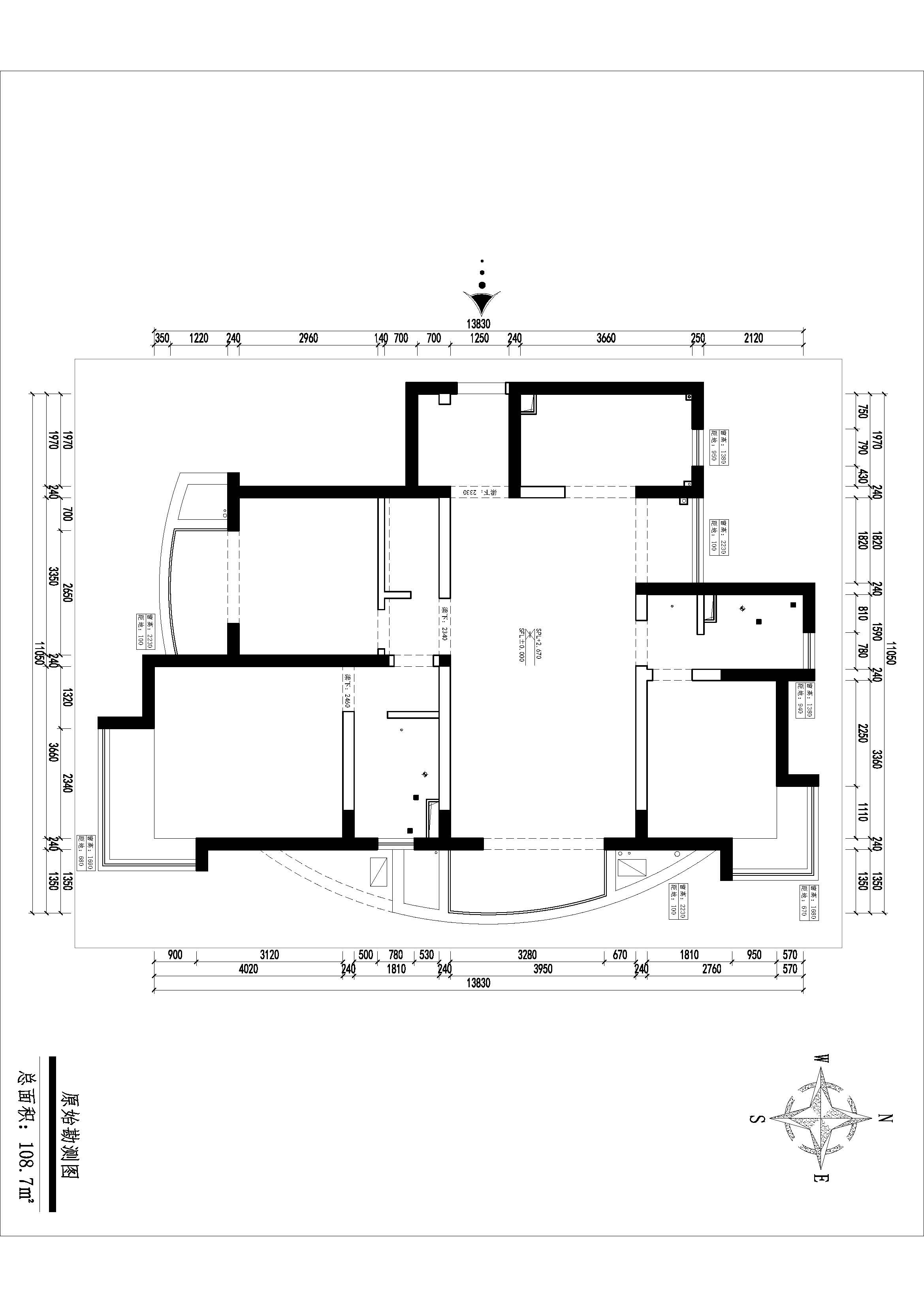 浦東新區(qū)綠地東上海108平3室2廳戶型圖