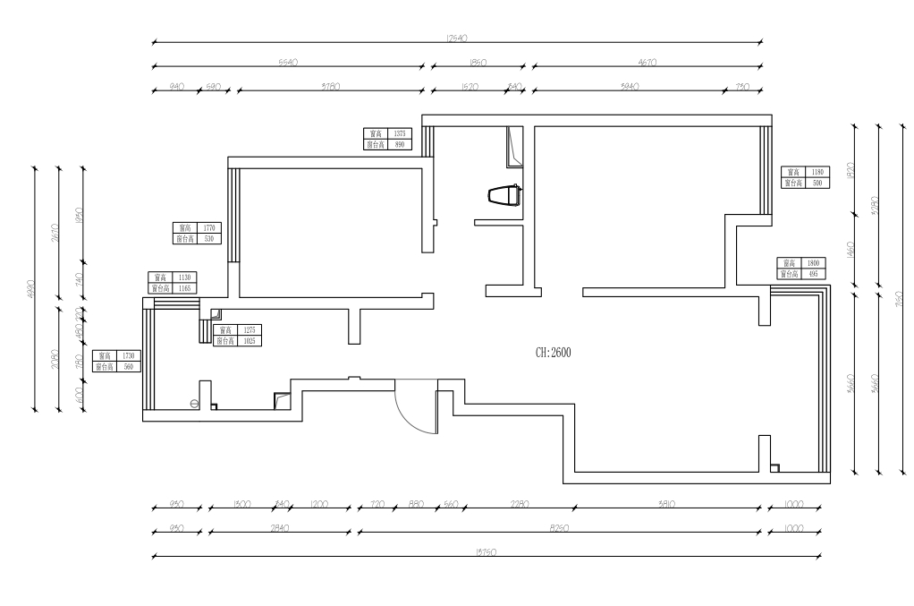 万达城市公寓原房屋户型图