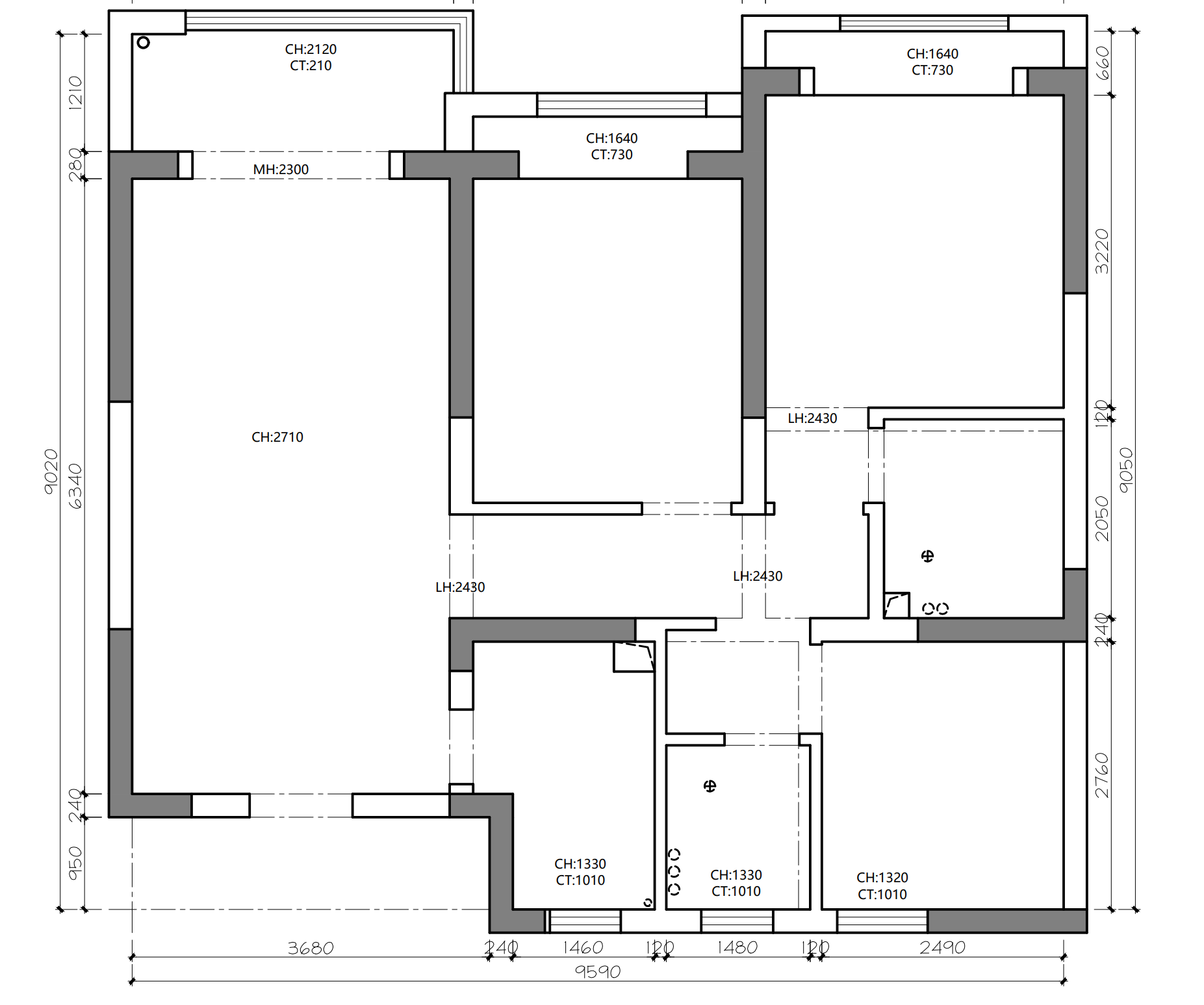 長興鎮鳳凰公路5幢原房屋戶型圖