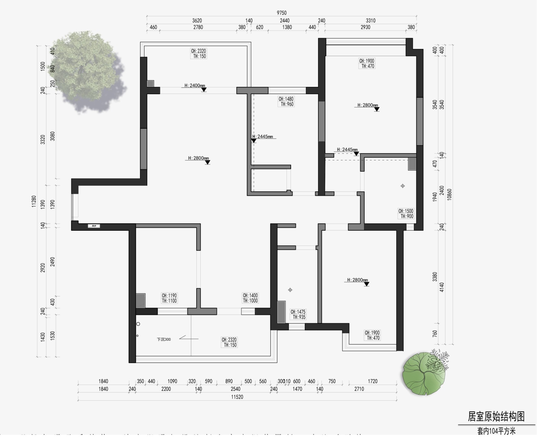 仁恒河滨城原房屋户型图