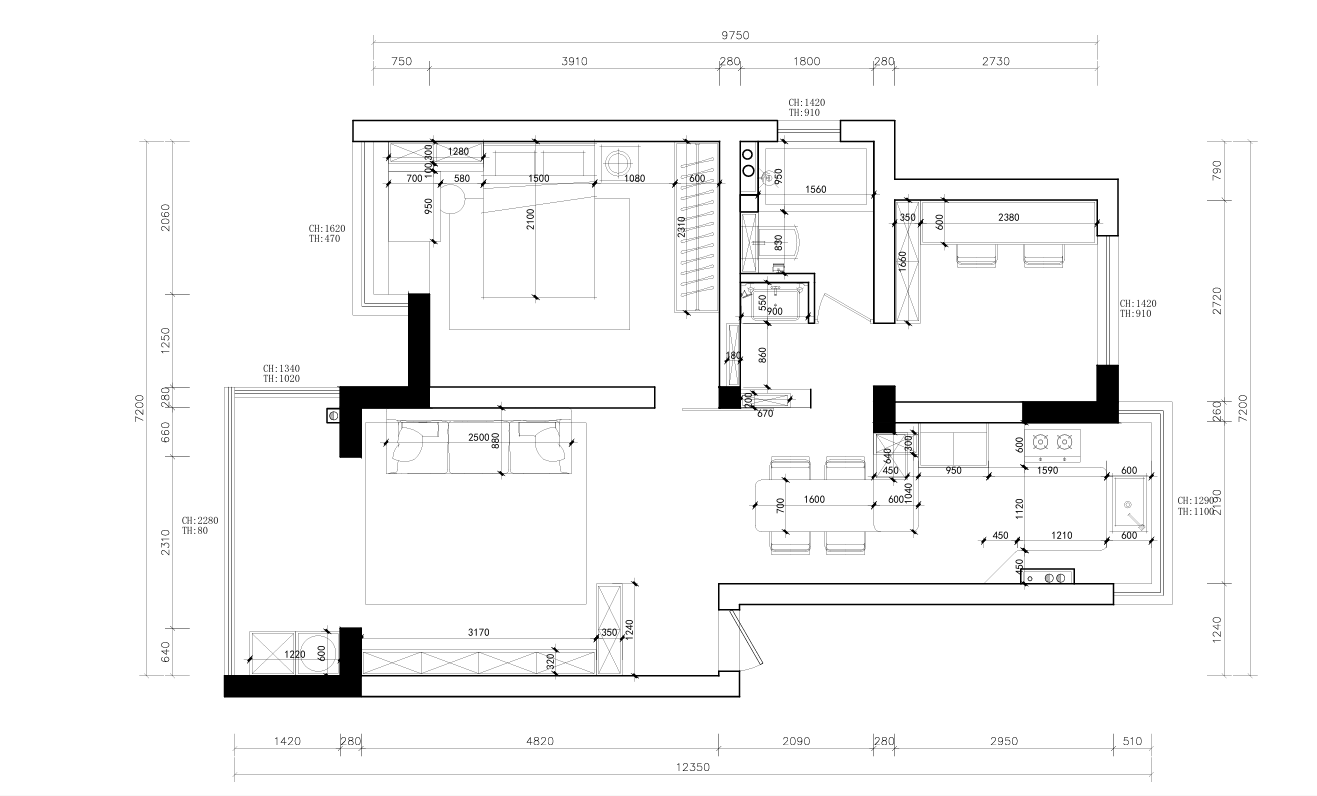 江升公寓原房屋户型图